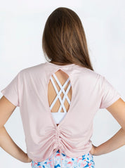 CAMISA AMARRE ATRAS MANGA CORTA